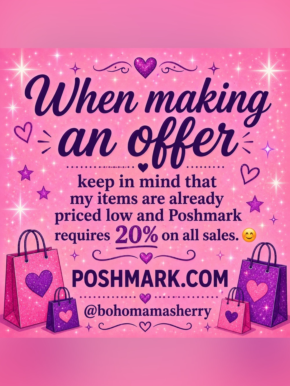 Poshmark Seller Notice Graphic - Pink Glitter